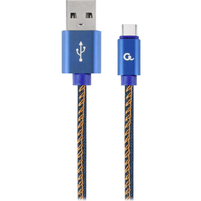 Кабель CABLEXPERT Premium Denim USB Type-C Blue 1м (CC-USB2J-AMCM-1M-BL)