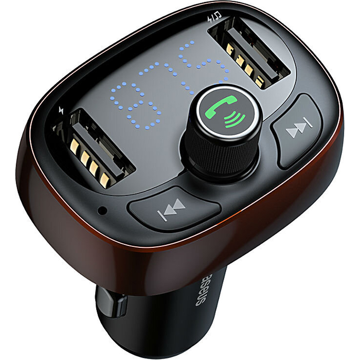 FM-трансмітер BASEUS T-typed S-09 Bluetooth MP3 Car Charger Dark Coffee (CCALL-TM12)