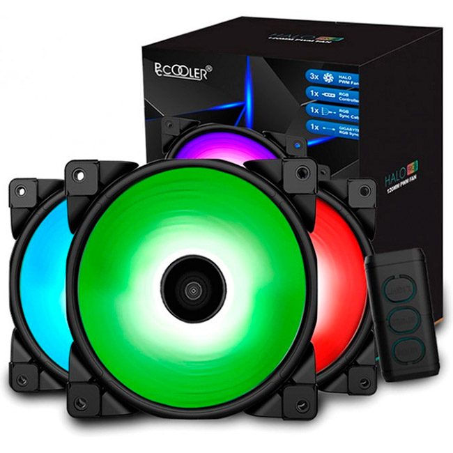 Комплект вентиляторов PCCOOLER Halo RGB 3-Pack