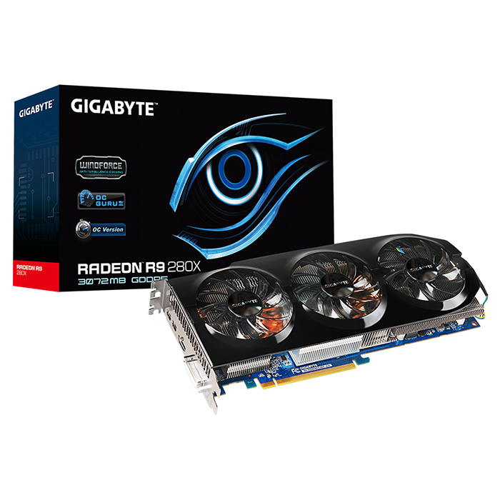 Відеокарта GIGABYTE Radeon R9 280X 3GB GDDR5 384-bit WindForce 3X OC (GV-R928XWF3-3GD)