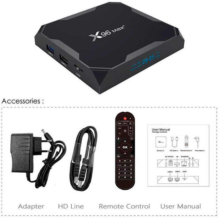 Медиаплеер X96 Max+ Smart TV Box 4GB/64GB