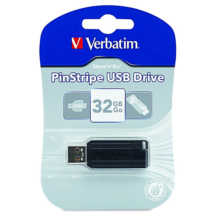 Флэшка VERBATIM Store 'n' Go PinStripe 32GB Black (49064)