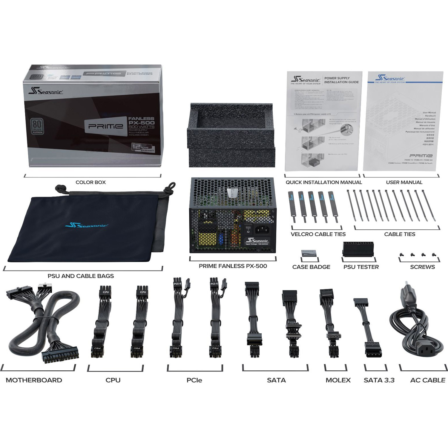 Блок живлення 500W SEASONIC Prime Fanless PX-500
