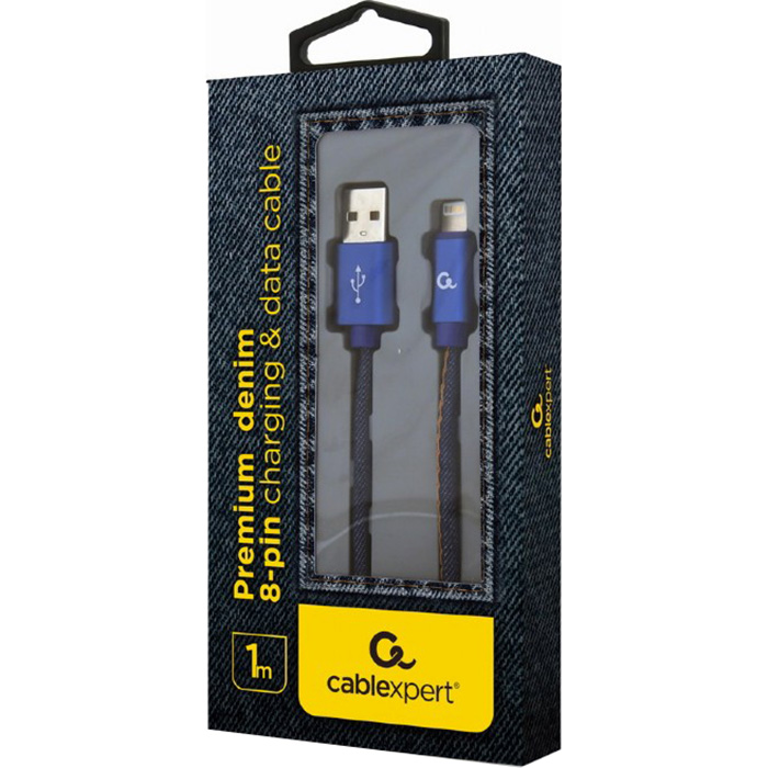 Кабель CABLEXPERT Premium Denim Apple Lightning Blue 1м (CC-USB2J-AMLM-1M-BL)