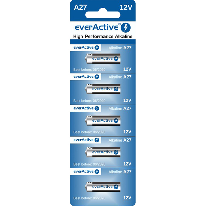 Батарейка EVERACTIVE High Perfomance Alkaline A27 5шт/уп (EV27A5BL)