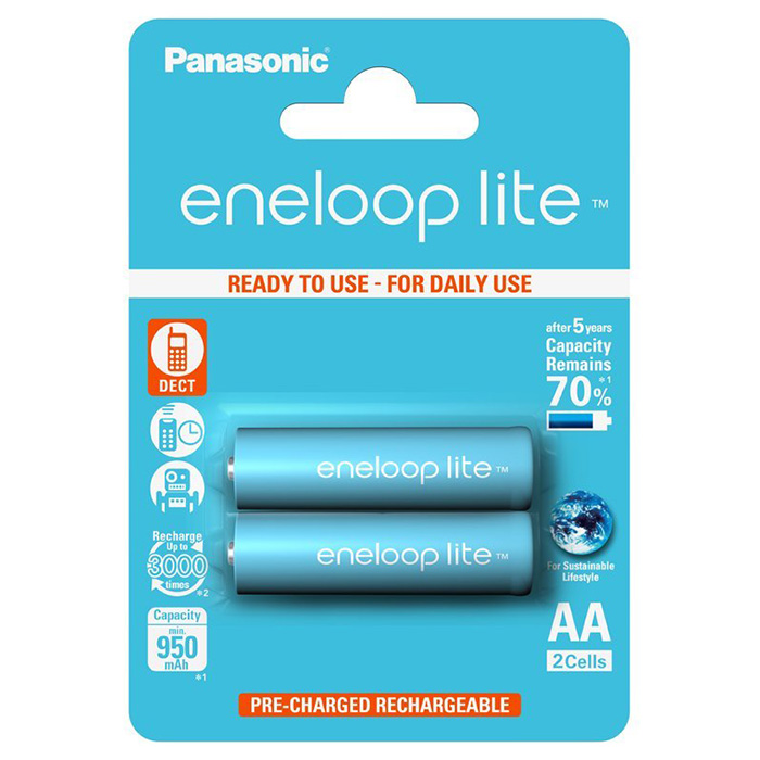 Аккумулятор PANASONIC Eneloop Lite AA 950mAh 2шт/уп (BK-3LCCE/2BE)