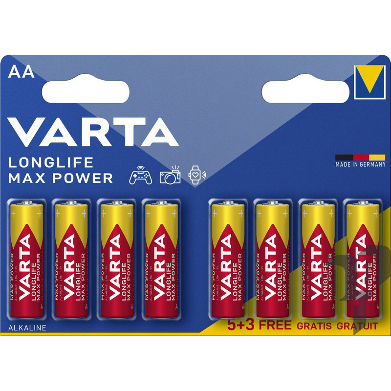 Батарейка VARTA Longlife Max Power AAA 8шт/уп (04703 101 428)