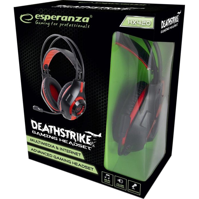 Навушники геймерскі ESPERANZA DeathStrike Red (EGH420R)