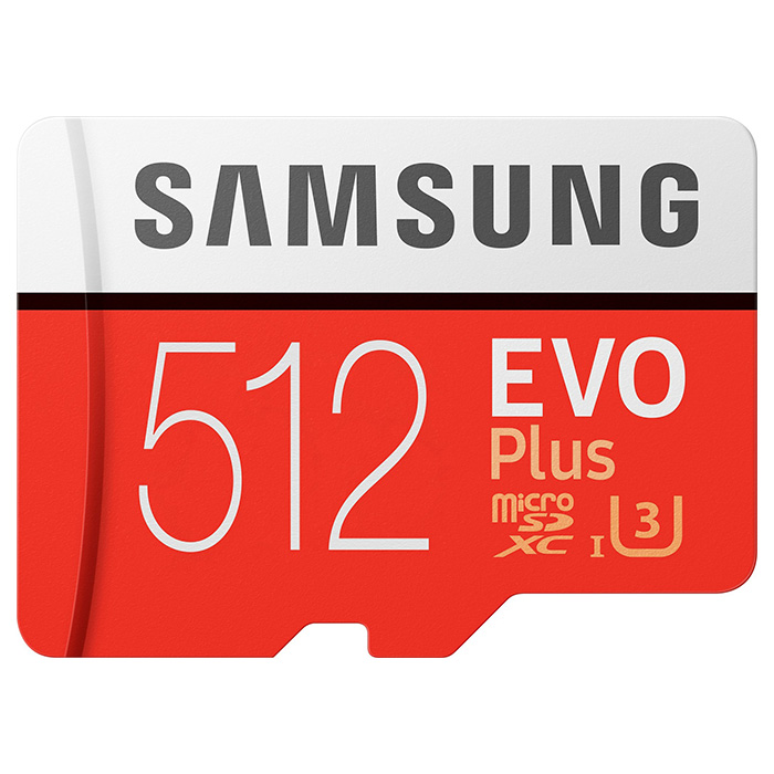Карта пам'яті SAMSUNG microSDXC EVO Plus 512GB UHS-I Class 10 + SD-adapter (MB-MC512GA/EU)