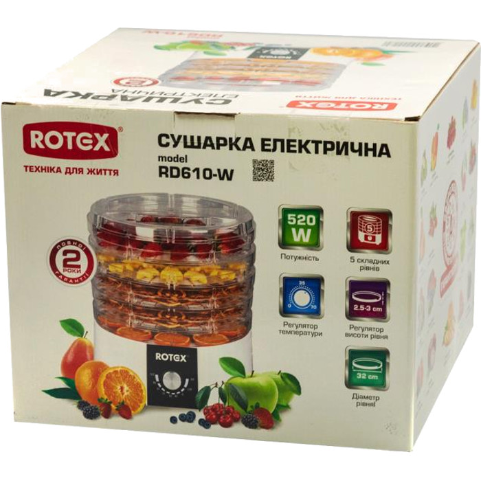 Сушарка для овочів і фруктів ROTEX RD540-W