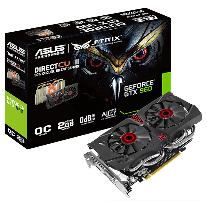 Відеокарта ASUS GeForce GTX 960 2GB GDDR5 128-bit DirectCU II Strix OC (STRIX-GTX960-DC2OC-2GD5)
