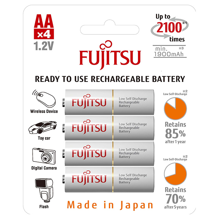 Аккумулятор FUJITSU Standard AA 1900mAh 4шт/уп (HR-3UTCEX-4B)