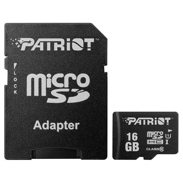 Карта пам'яті PATRIOT microSDHC LX 16GB UHS-I Class 10 + SD-adapter (PSF16GMCSDHC10)