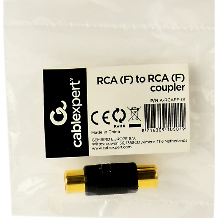 Соединитель CABLEXPERT RCA Black (A-RCAFF-01)