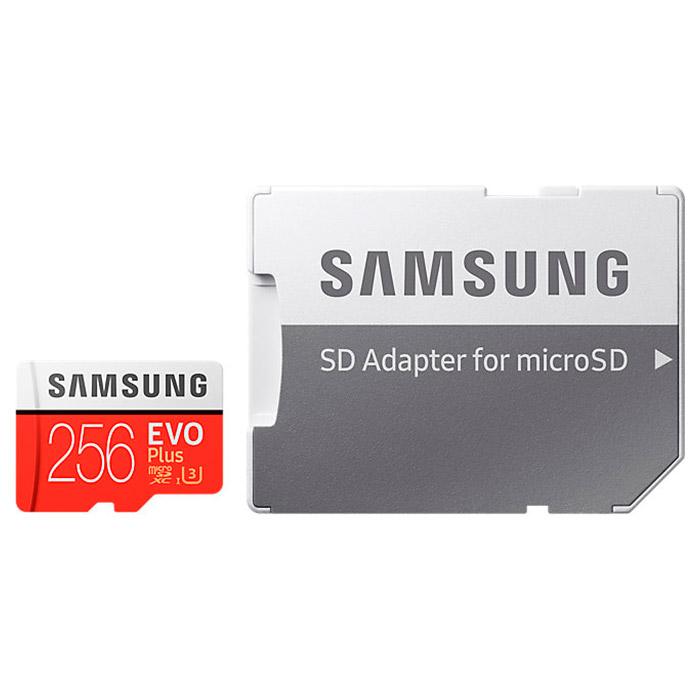 Карта памяти SAMSUNG microSDXC EVO Plus 256GB UHS-I U3 Class 10 + SD-adapter (MB-MC256HA/EU)