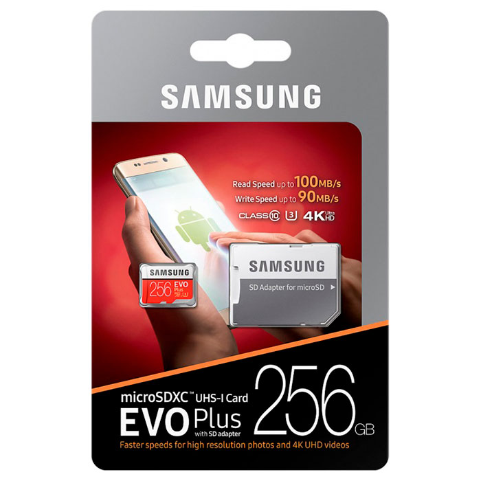 Карта пам'яті SAMSUNG microSDXC EVO Plus 256GB UHS-I U3 Class 10 + SD-adapter (MB-MC256HA/EU)