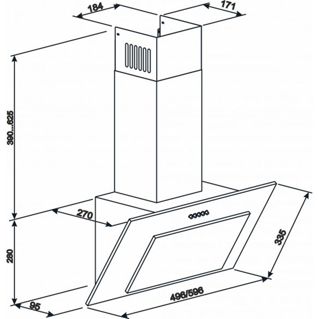 Витяжка ELEYUS Vertical 470 60 WH