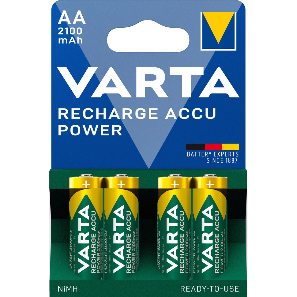 Аккумулятор VARTA Rechargeable Accu AA 2100mAh 4шт/уп (56706 101 404)