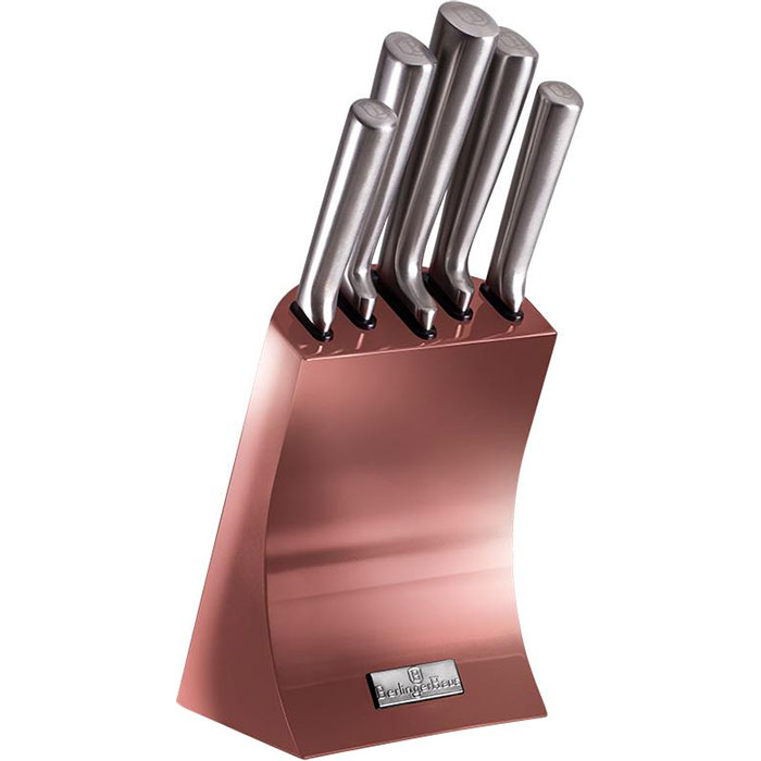 Набор кухонных ножей на подставке BERLINGER HAUS iRose Collection 6пр (BH-2447)