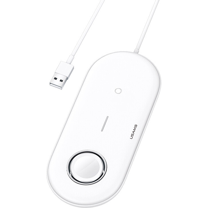 Бездротовий зарядний пристрій USAMS 2-in-1 Wireless Charger for Apple iPhone and Apple Watch White (CD119WH01)