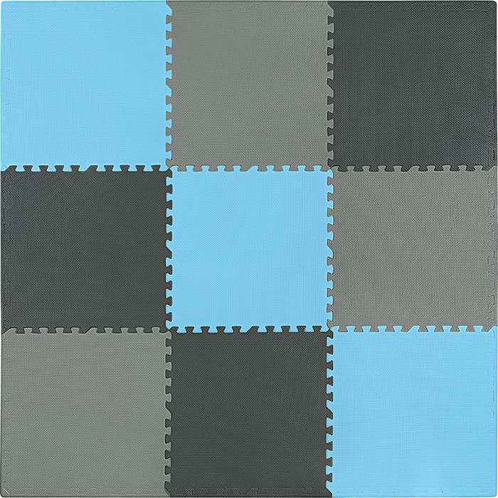 Мат-пазл (ласточкин хвост) 4FIZJO Puzzle Mat 180x180x1cm Black/Gray/Light Blue (4FJ0156)