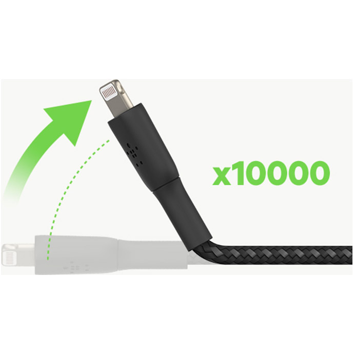 Кабель BELKIN Boost Up Charge Braided USB-A to Lightning 1м Black (CAA002BT1MBK)