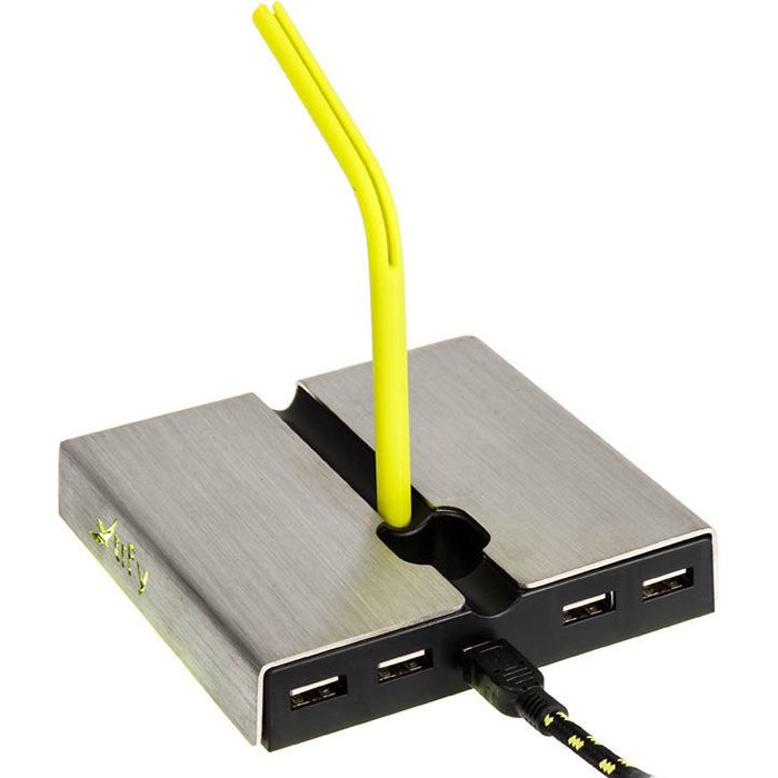 Держатель кабеля с USB-хабом XTRFY B1 w/4-port USB2.0 Hub Gray/Yellow (XG-B1-LED)