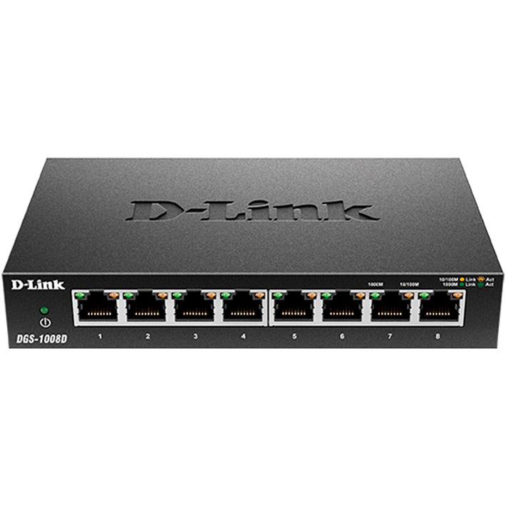 Комутатор D-LINK DGS-1008D/J3B Metal case