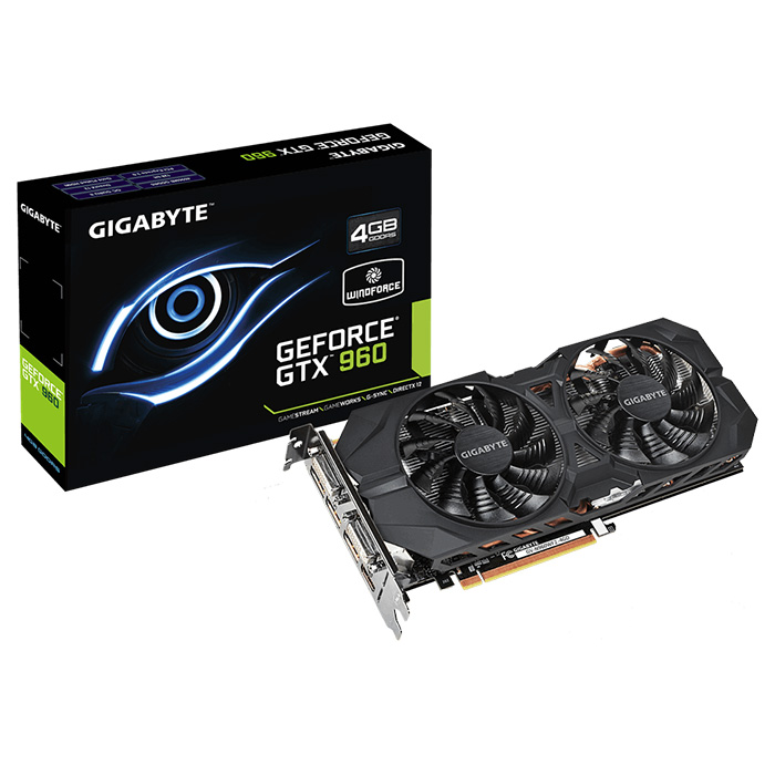 Відеокарта GIGABYTE GeForce GTX 960 4GB GDDR5 128-bit WindForce 2X (GV-N960WF2-4GD)