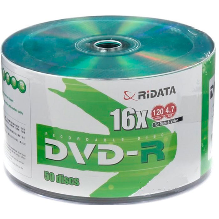 DVD+R RIDATA Green Top 4.7GB 16x 50pcs/wrap (907WEDRRDA002)
