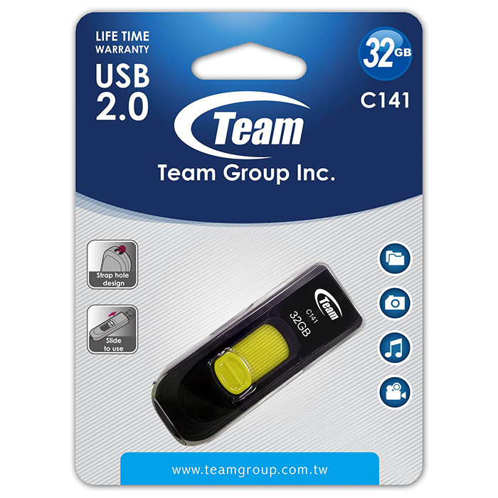 Флешка TEAM C141 32GB Yellow (TC14132GY01)