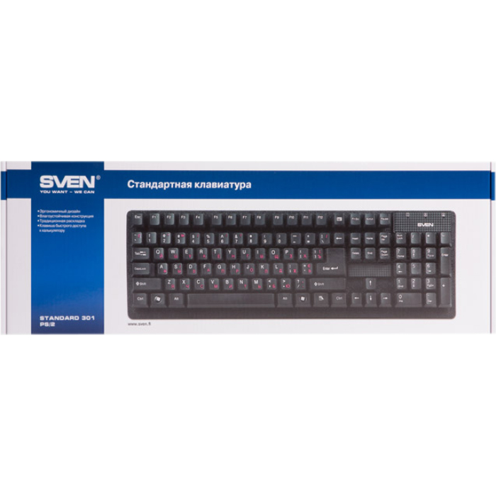 Клавіатура SVEN Standard 301 Black (00600205)