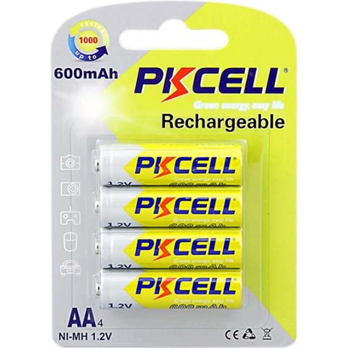 Акумулятор PKCELL Rechargeable AA 600mAh 4шт/уп (6942449545558)