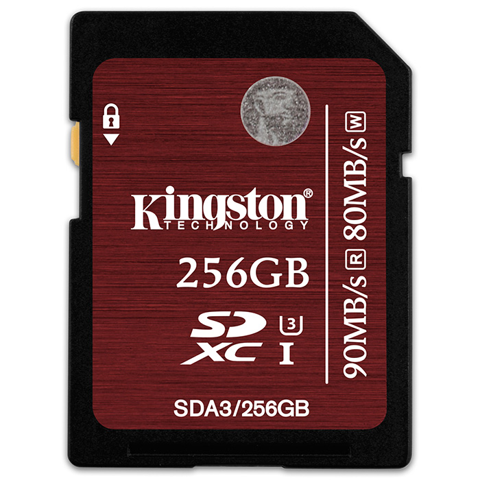 Карта памяти KINGSTON SDXC 256GB UHS-I U3 (SDA3/256GB)