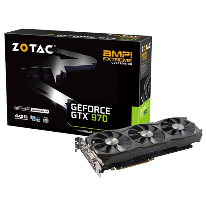 Видеокарта ZOTAC GeForce GTX 970 4GB GDDR5 256-bit IceStorm AMP! Extreme Core Edition (ZT-90107-10P) OEM