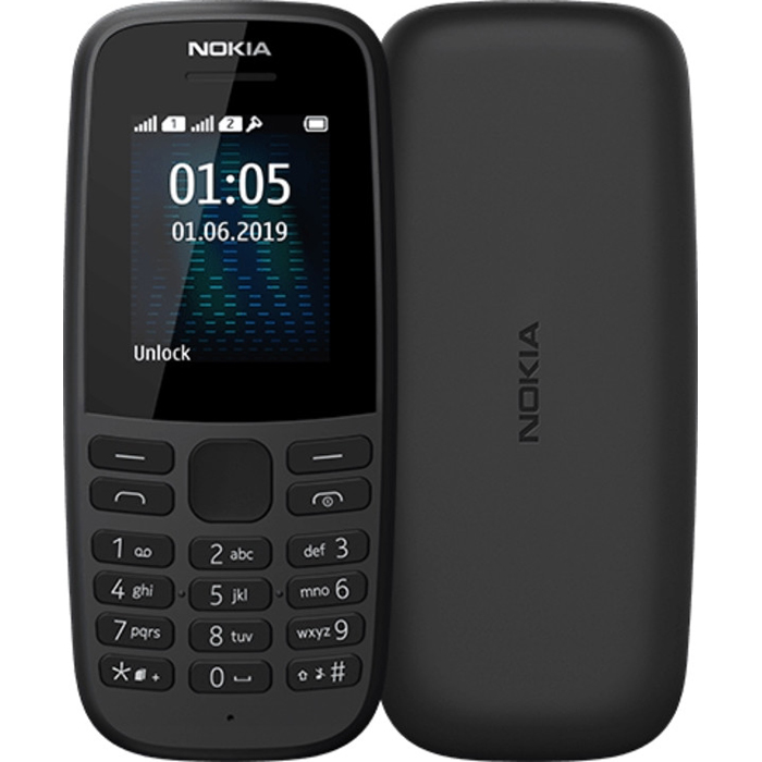 Мобильный телефон NOKIA 105 (2019) SS w/o charger Black