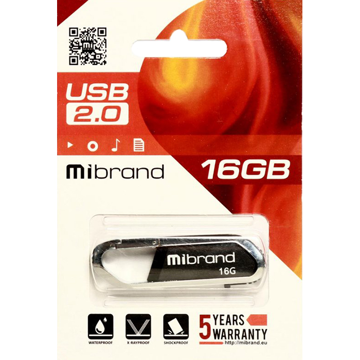 Флэшка MIBRAND Aligator 16GB USB2.0 Black (MI2.0/AL16U7B)