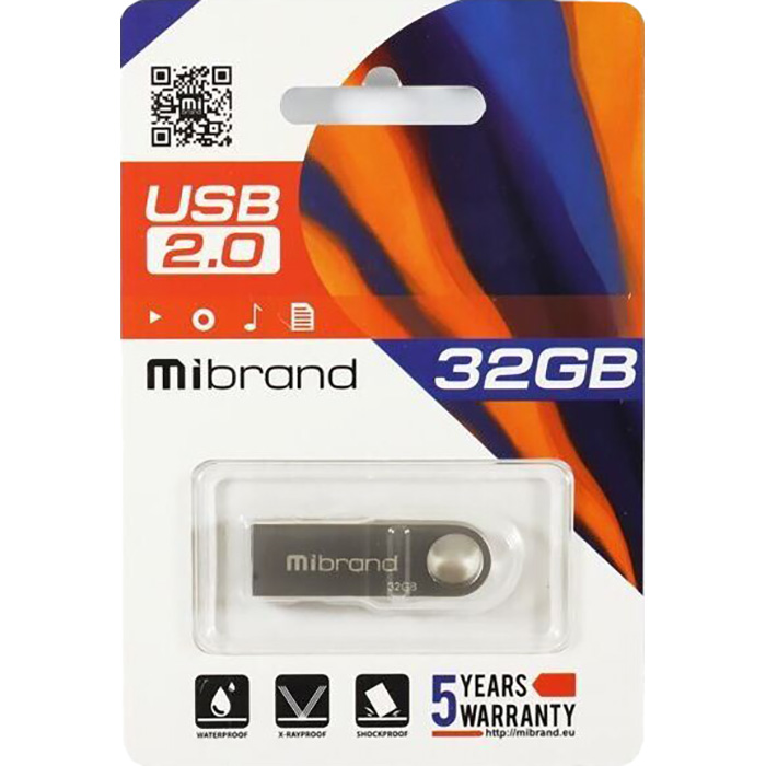Флэшка MIBRAND Puma 32GB USB2.0 Silver (MI2.0/PU32U1S)
