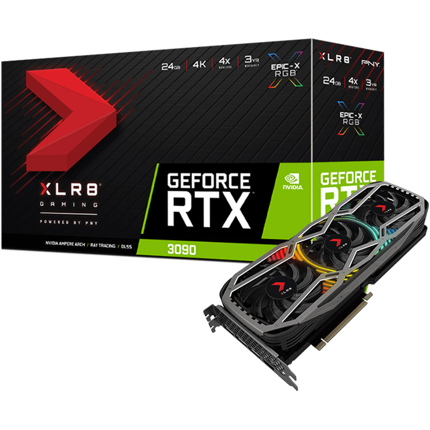 Відеокарта PNY GeForce RTX 3090 24GB XLR8 Gaming Revel Epic-X RGB Triple Fan Edition (VCG309024TFXPPB)