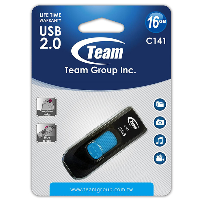 Флэшка TEAM C141 16GB USB2.0 Blue (TC14116GL01)
