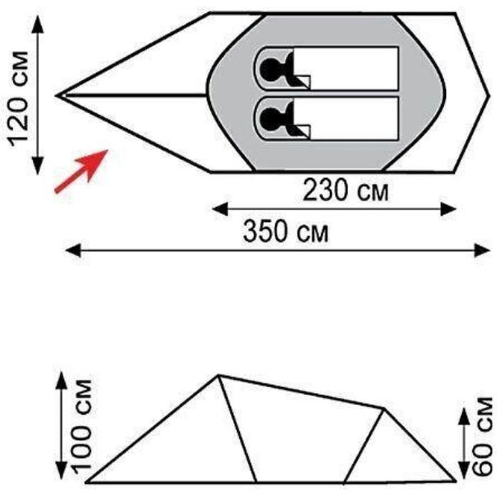 Палатка 2-местная TRAMP Bike 2 v2 (TRT-020)