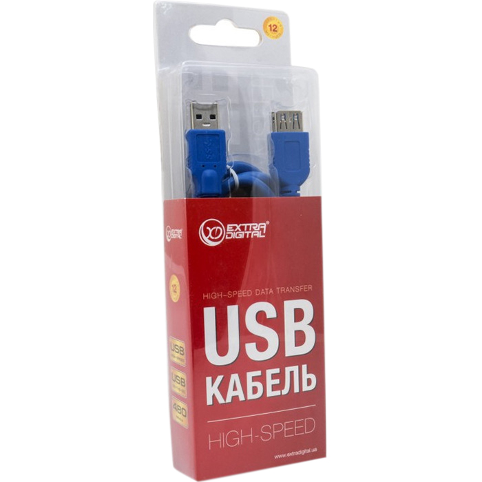 Кабель-подовжувач EXTRADIGITAL KBU1632 USB3.0 AM/AF Blue 1.5м