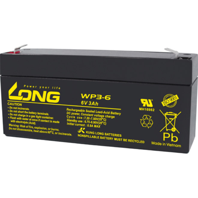 Акумуляторна батарея KUNG LONG WP3-6 (6В, 3Агод)