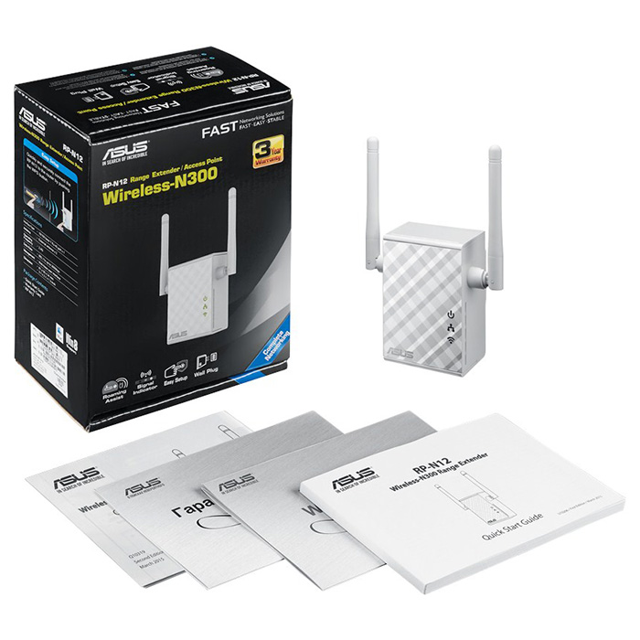 Wi-Fi репитер ASUS RP-N12 (90IG01X0-BO2100)