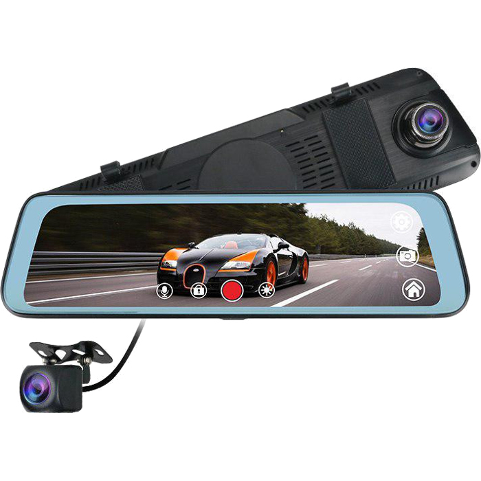 Автомобильный видеорегистратор-зеркало с камерой заднего вида TECSAR BCR-2CH-MR