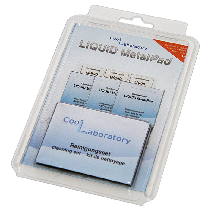 Термопрокладка COOLLABORATORY Liquid MetalPad for GPU/CPU 30x30/38x38x0.1mm 6шт (CL-LMP-3GPU-3CPU-CS)