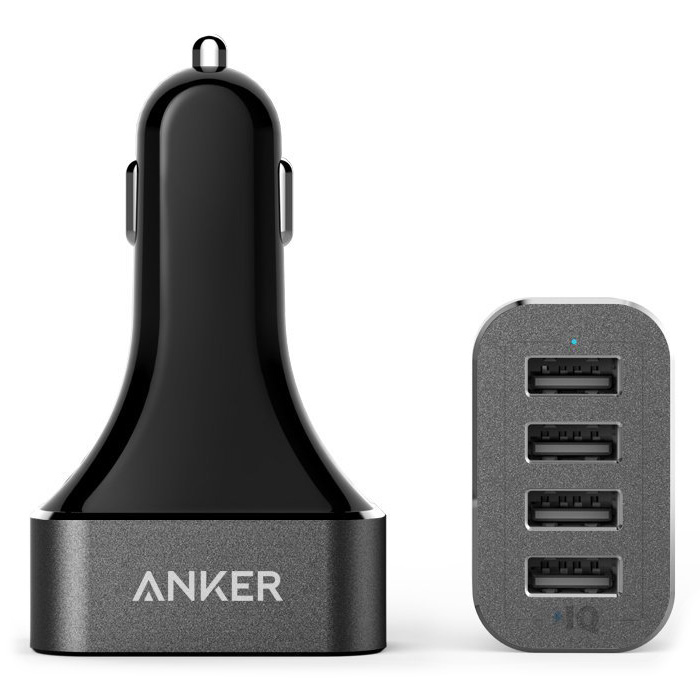 Автомобільний зарядний пристрій ANKER 48W 4-Port USB Car Charger Gray (A2312141)
