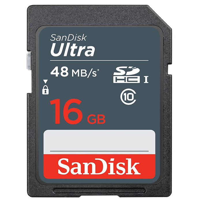 Карта памяти SANDISK SDHC Ultra 16GB UHS-I Class 10 (SDSDUNB-016G-GN3IN)