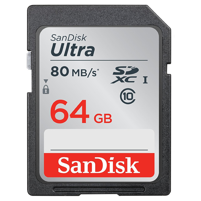 Карта памяти SANDISK SDXC Ultra 64GB UHS-I Class 10 (SDSDUNC-064G-GN6IN)