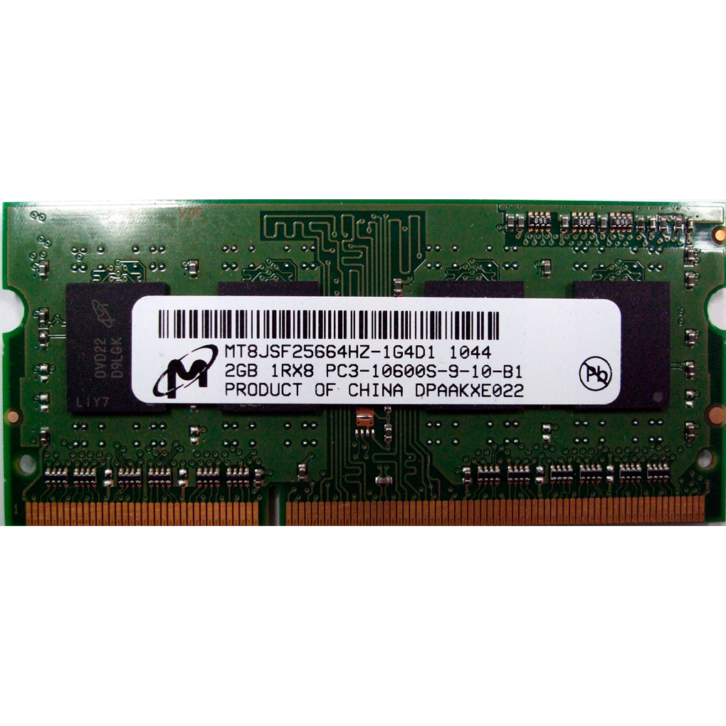 Модуль пам'яті MICRON SO-DIMM DDR3 1333MHz 2GB (MT8JSF25664HZ-1G4D1)